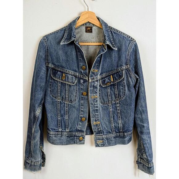 1970's Lee Riders fitted denim jacket true vintage worn in sanforized blue jean